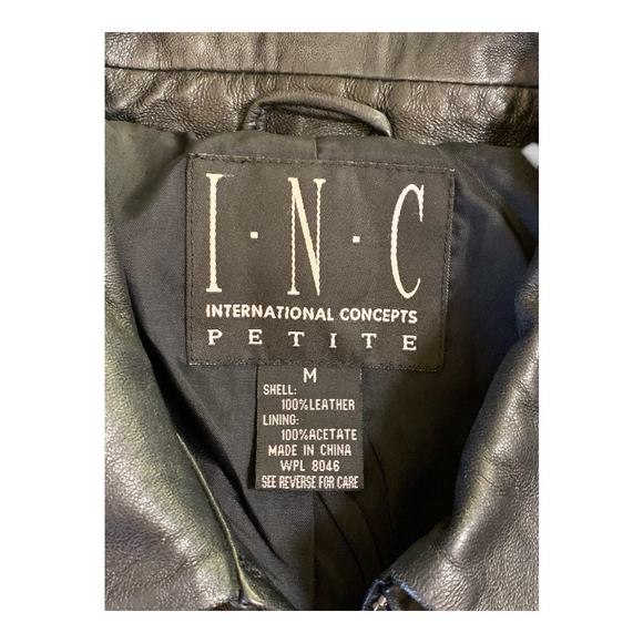 INC International Concepts Petite Leather Jacket M - Picture 4 of 4